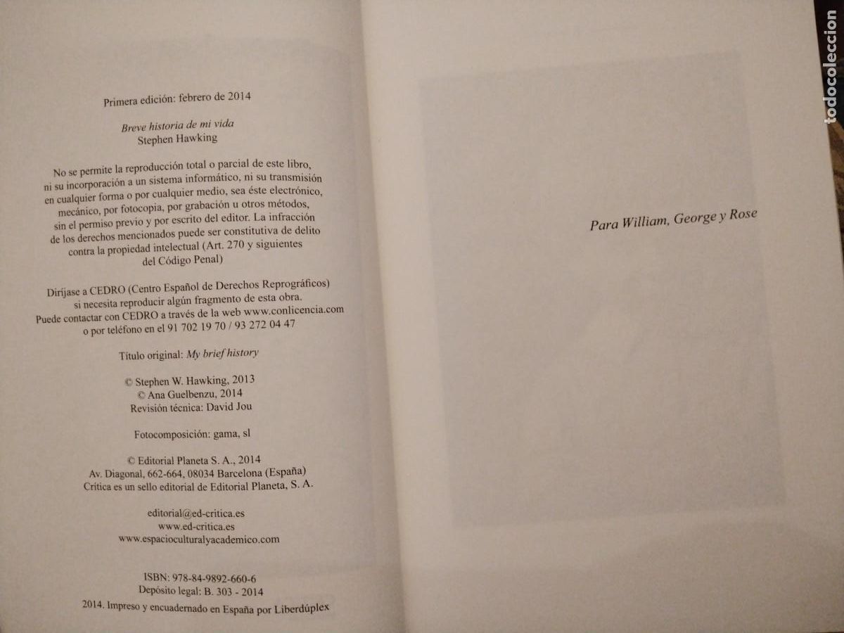 Libros: Breve historia de mi vida -Stephen Hawking - Foto 7