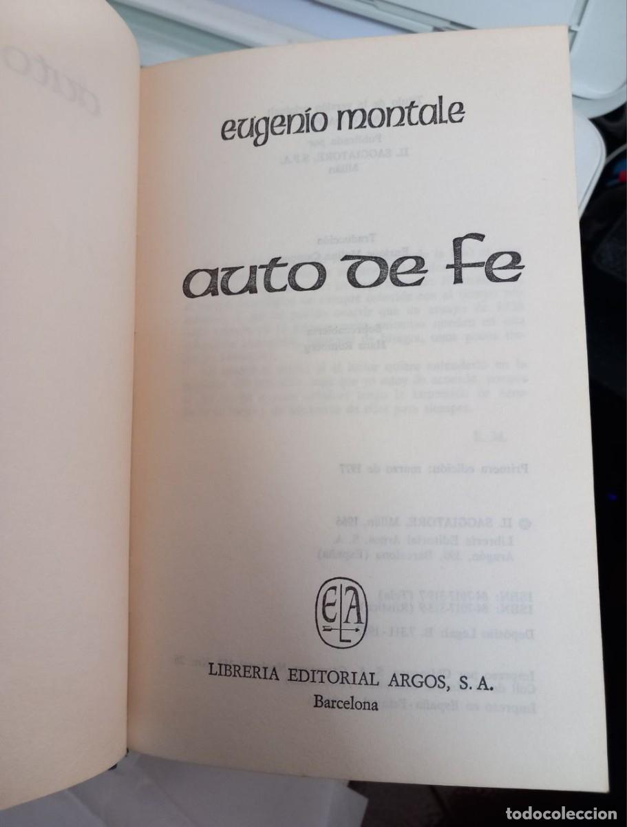 Libros: Auto de fe - MONTALE, Eugenio - Foto 3