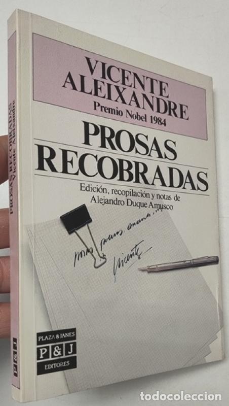 Libros: Prosas recobradas - Vicente Aleixandre - Foto 1