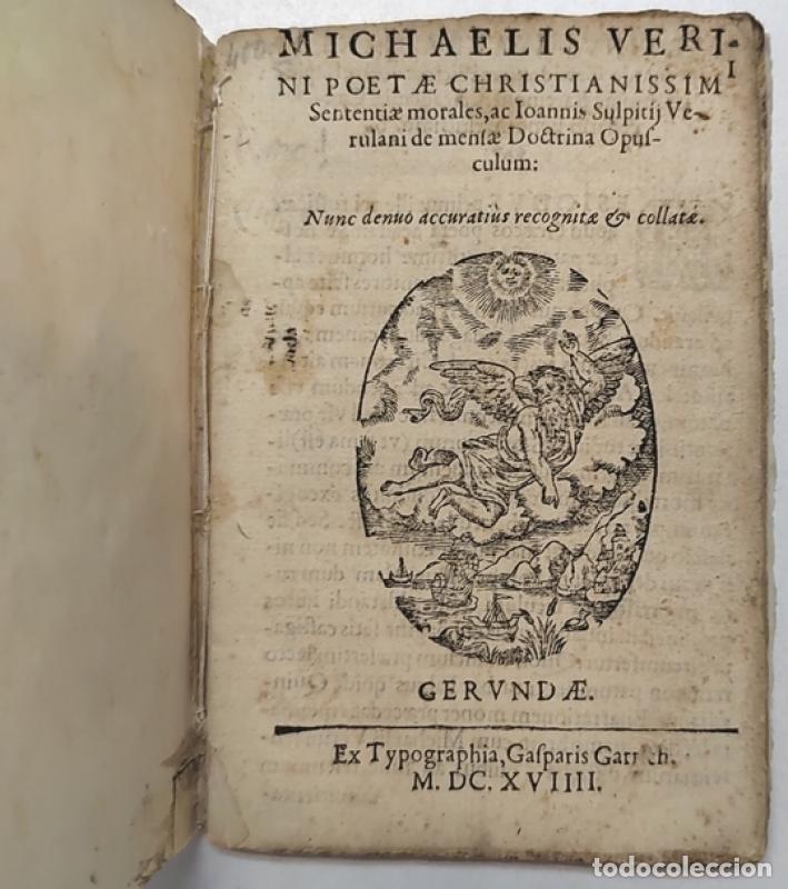 Libros: Michaelis Verini, Poeta Chistianissimi. Setentiae morales, ac Ioannis Sulpitij Verluani d ementae Do