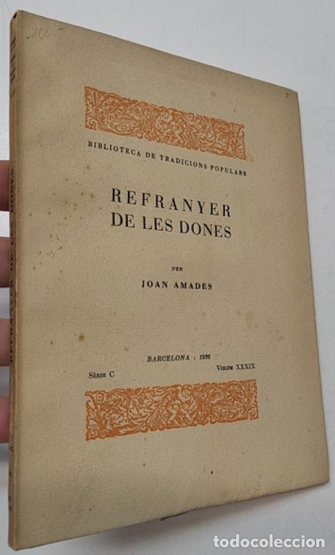 Libros: Refranyer de les dones - Amades, Joan - Foto 1