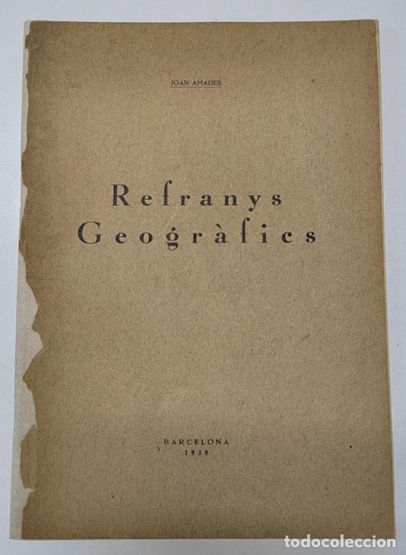 Libros: Refranys geogr&agrave;fics - Amades, Joan - Foto 1