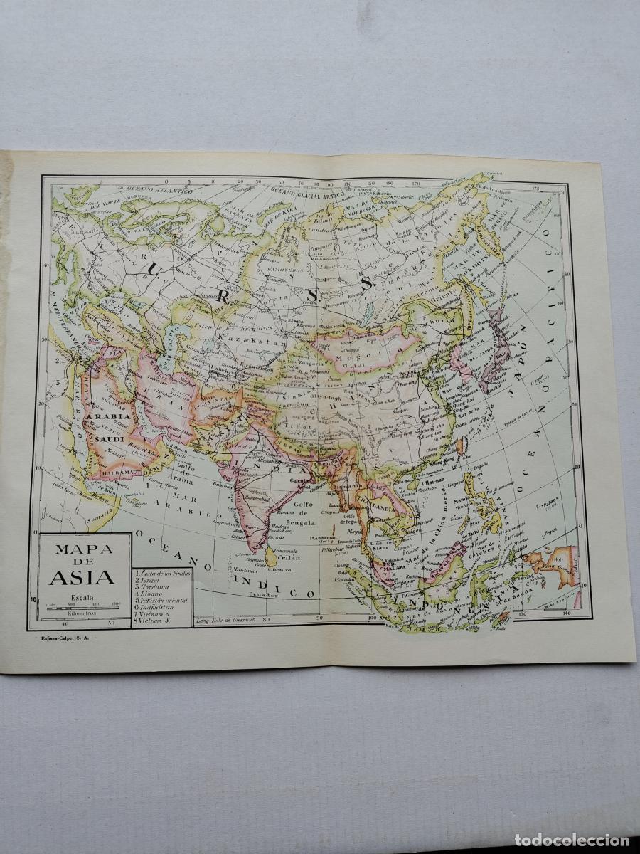 Libros: Antiguo mapa - asia - espasa calpe - tdk245 - - Foto 1