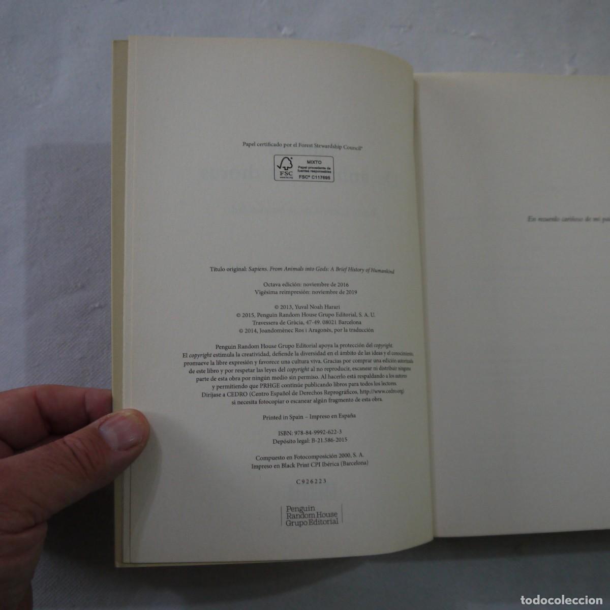 Libros: SAPIENS. DE ANIMALES A DIOSES - YUVAL NOAH HARARI - DEBATE - 2019 - Foto 5