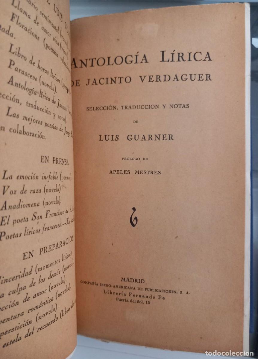 Libros: Antolog&iacute;a l&iacute;rica. - VERDAGUER, JACINTO: - Foto 6