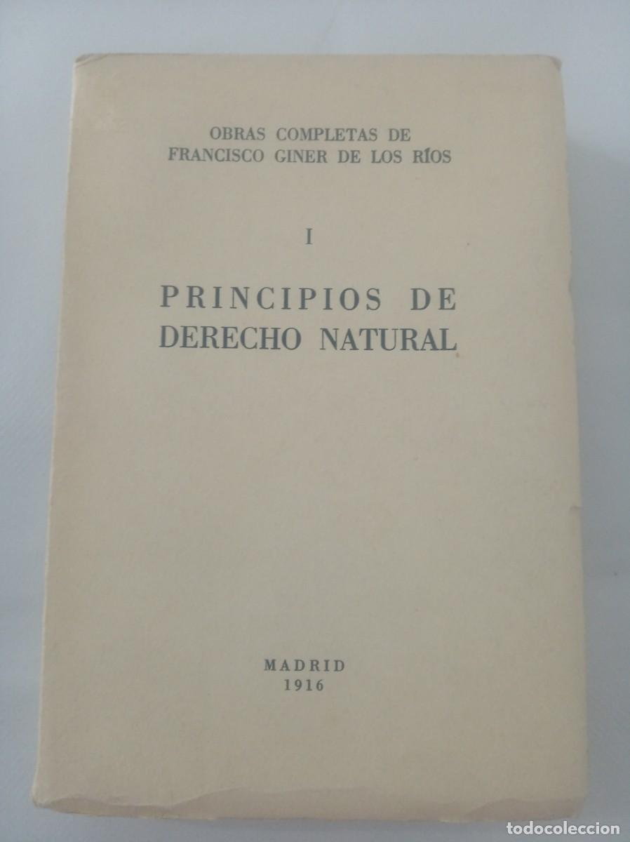 Libros: PRINCIPIOS DE DERECHO NATURAL ( FRANCISCO GINER DE LOS RIOS ) - Foto 1