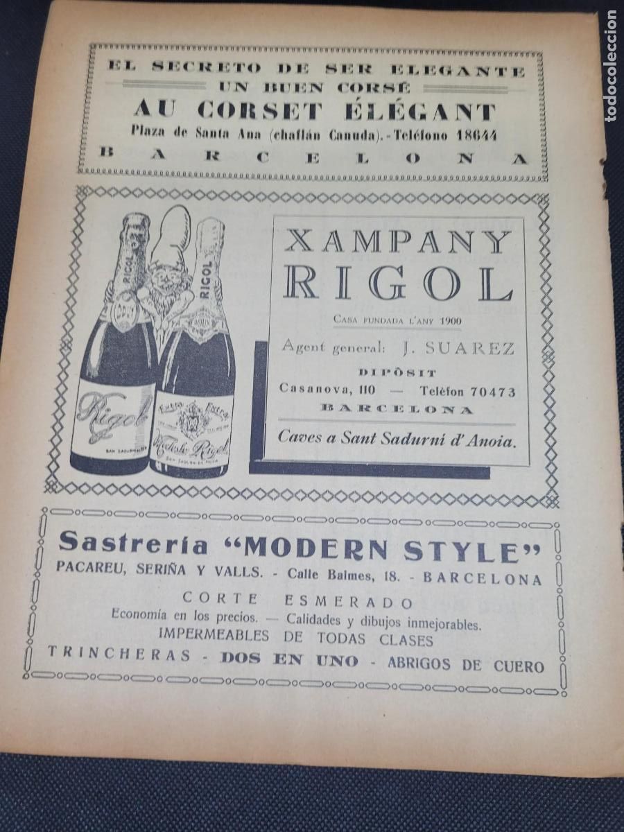 Libros: RECORTE PUBLICIDAD A&Ntilde;OS 30 XAMPANY RIGOL MODERN STYLE AU CORSET ELEGANT