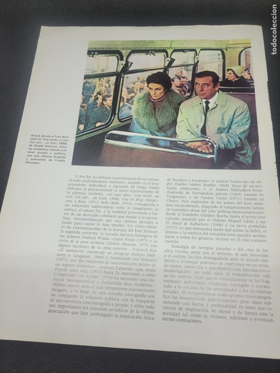 Libros: RECORTE REVISTA CINE ROBERT BRESSON LUC SIMON LAURA DUKE YVES MONTANT ANOUK AIMEE