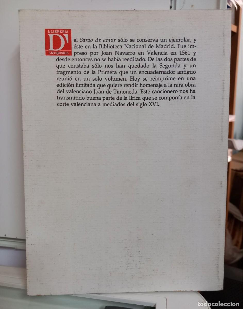 Libros: Sarao de amor. - TIMONEDA, Juan: - Foto 2
