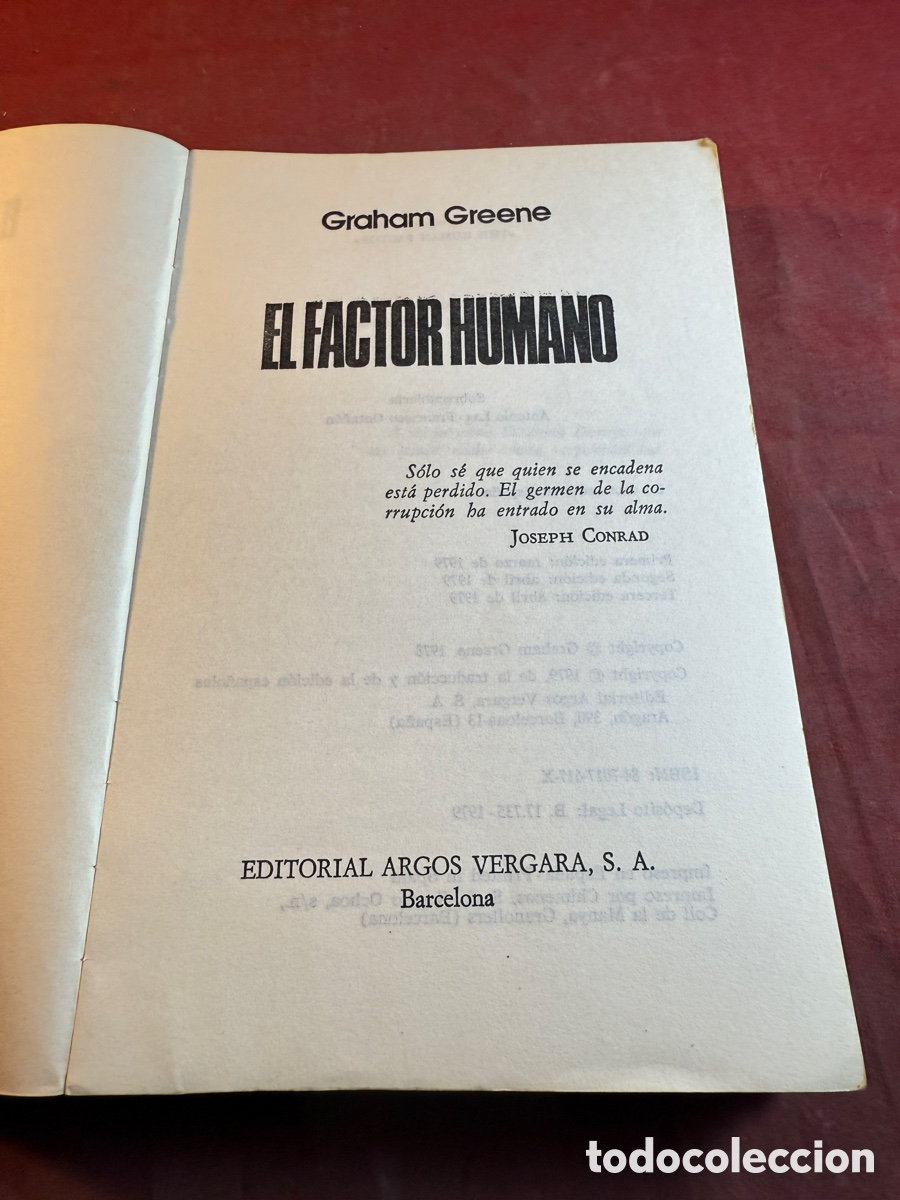 Libros: GRAHAM GREENE EL FACTOR HUMANO - Foto 2