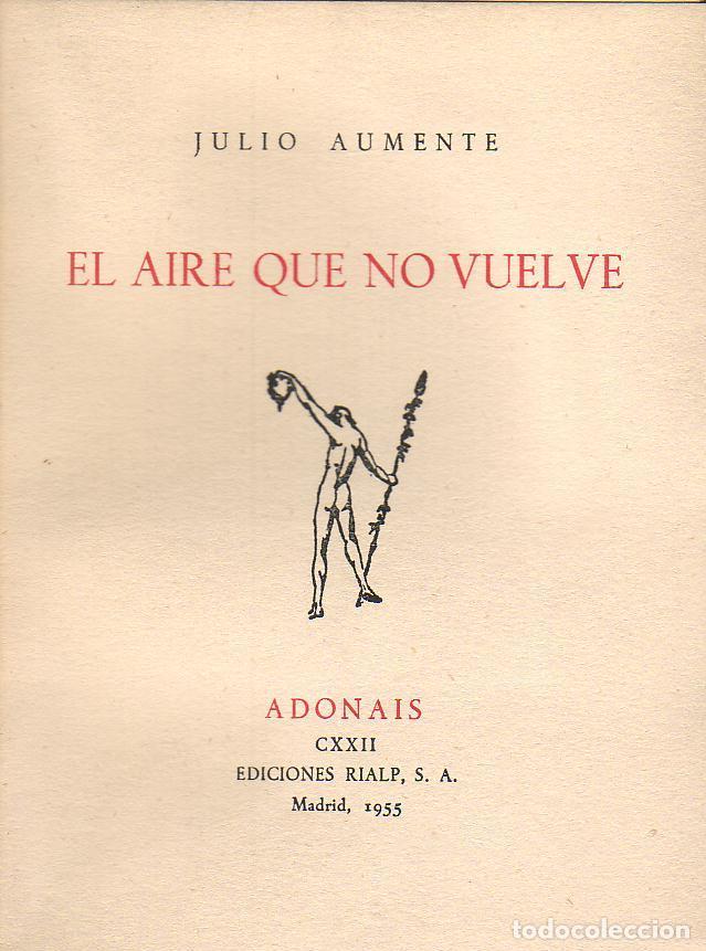 Libros: AUMENTE, Julio.- - El aire que no vuelve. - Foto 1