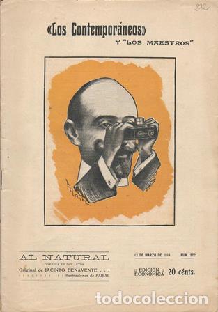 Libros: BENAVENTE, Jacinto.- - Al natural. Comedia en dos actos. Ilustr. de Avrial. - Foto 1