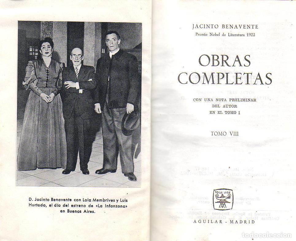 Libros: BENAVENTE, Jacinto.- - Obras completas. Tomo VIII - Foto 1