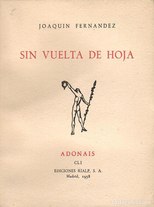Libros: FERNANDEZ, Joaqu&iacute;n.- - Sin vuelta de hoja. - Foto 1