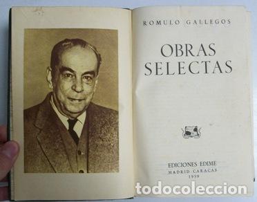 Libros: GALLEGOS, R&oacute;mulo.- - Obras selectas. - Foto 1