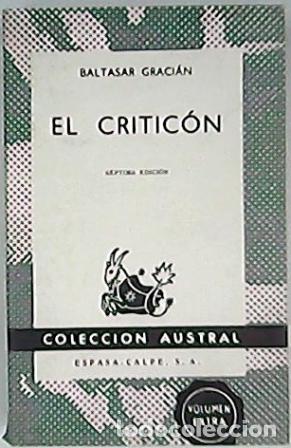 Libros: GRACIAN, Baltasar.- - El critic&oacute;n. - Foto 1