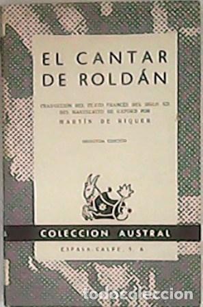 Libros: RIQUER, Mart&iacute;n de.- - El cantar de Rold&aacute;n. - Foto 1