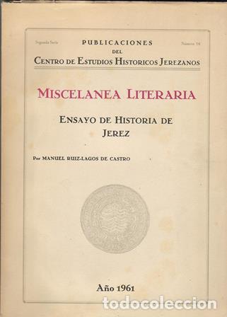 Libros: RUIZ LAGOS DE CASTRO, Manuel.- - Miscel&aacute;nea literaria. - Foto 1