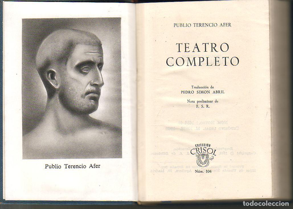 Libros: TERENCIO, Publio.- - Teatro completo. - Foto 1