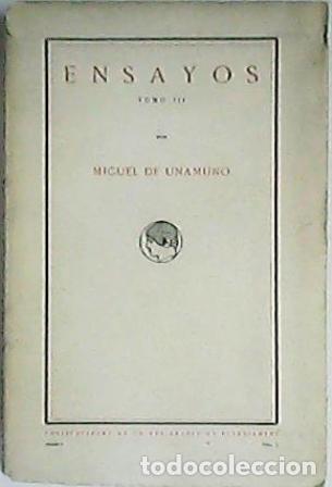 Libros: UNAMUNO, Miguel de.- - Ensayos, III. - Foto 1