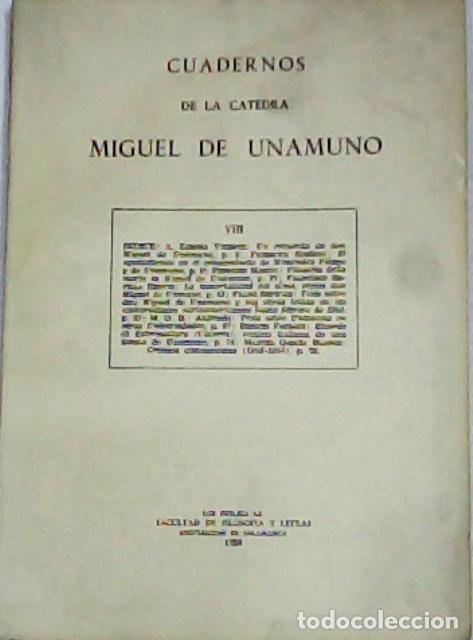 Libros: CUADERNOS DE LA CATEDRA DE MIGUEL DE UNAMUNO, tomo VIII. - Foto 1
