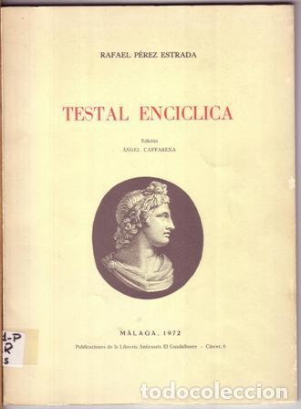 Libros: P&Eacute;REZ ESTRADA, Rafael.- - Testal enc&iacute;clica. - Foto 1