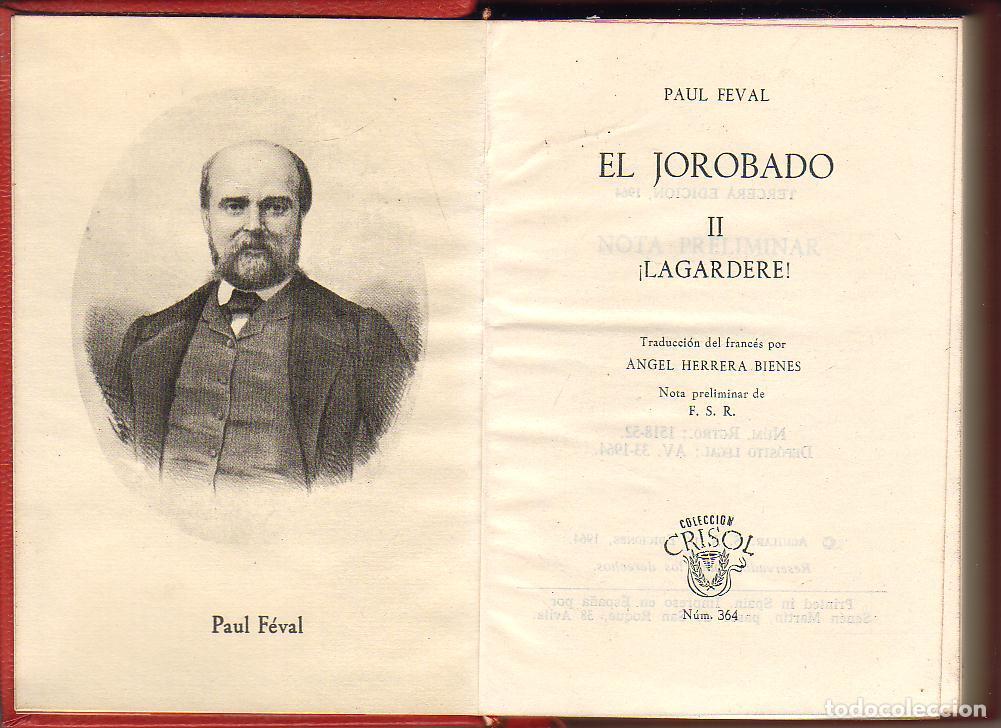 Libros: FEVAL, Paul.- - &iexcl;Lagardere! (El jorobado, II). - Foto 1