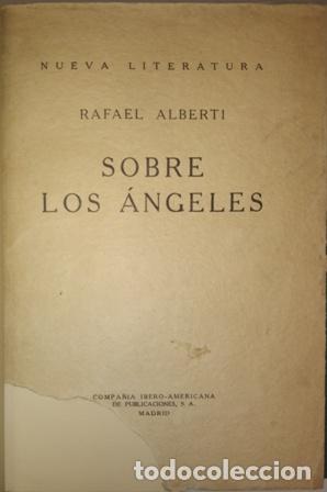 Libros: ALBERTI, Rafael.- - Sobre los &aacute;ngeles (1927-1928). - Foto 1