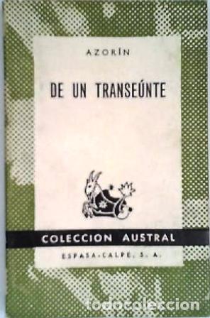 Libros: AZORIN.- - De un transe&uacute;nte. - Foto 1