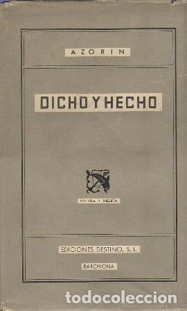 Libros: AZOR&Iacute;N.- - Dicho y hecho. - Foto 1