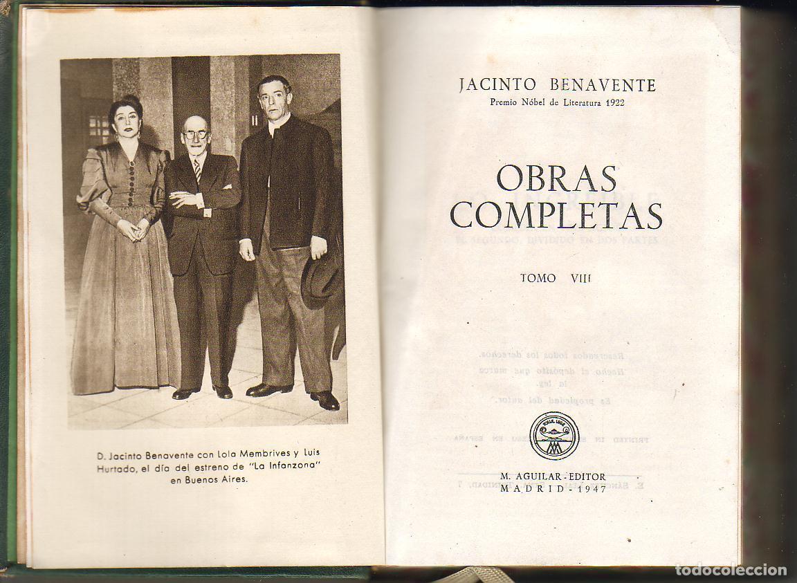 Libros: BENAVENTE, Jacinto.- - Obras completas. Tomo VIII - Foto 1
