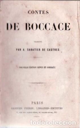 Libros: BOCCACE.- - Contes. Traduits par A. Sabatier de Castres. - Foto 1