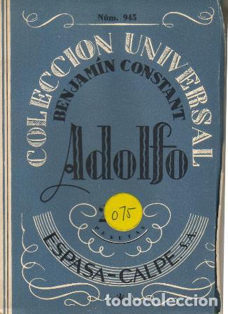 Libros: CONSTANT, Benjam&iacute;n.- - Adolfo. Novela. Traducci&oacute;n de Antonio Espina. - Foto 1