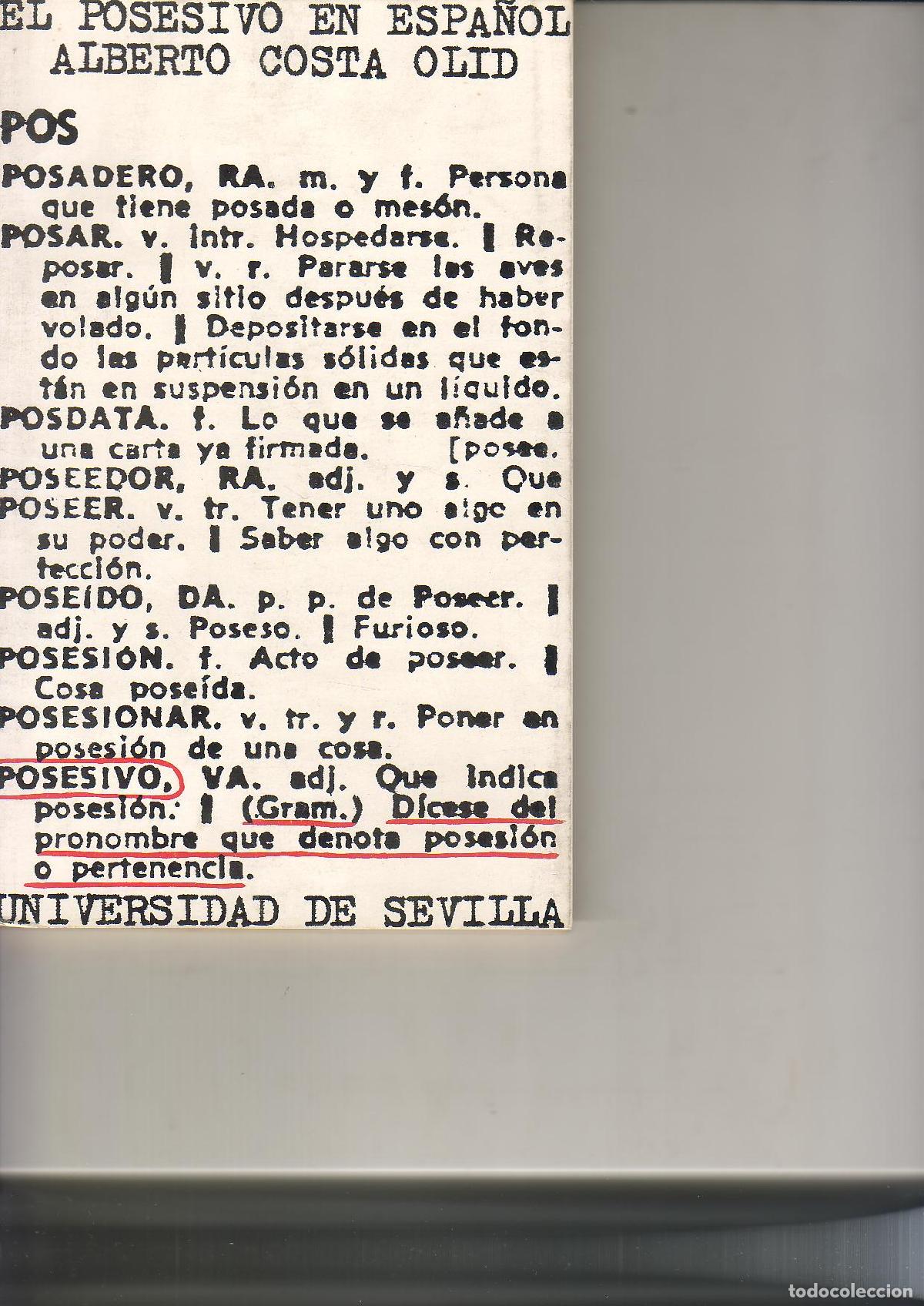 Libros: COSTA OLID, Alberto.- - El posesivo en espa&ntilde;ol. - Foto 1