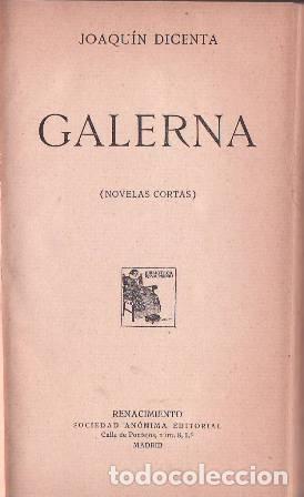 Libros: DICENTA, Joaqu&iacute;n.- - Galerna. Novelas cortas. - Foto 1