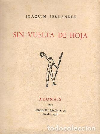 Libros: FERNANDEZ, Joaqu&iacute;n.- - Sin vuelta de hoja. - Foto 1