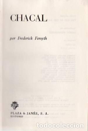 Libros: FORSYTH, Frederick.- - Chacal. Novela. Traducci&oacute;n de Ram&oacute;n Hern&aacute;ndez. - Foto 1