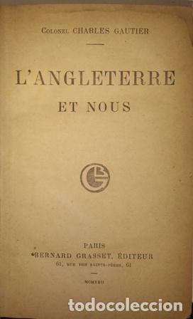 Libros: GAUTIER, Charles.- - L&acute;Angleterre et nous. - Foto 1