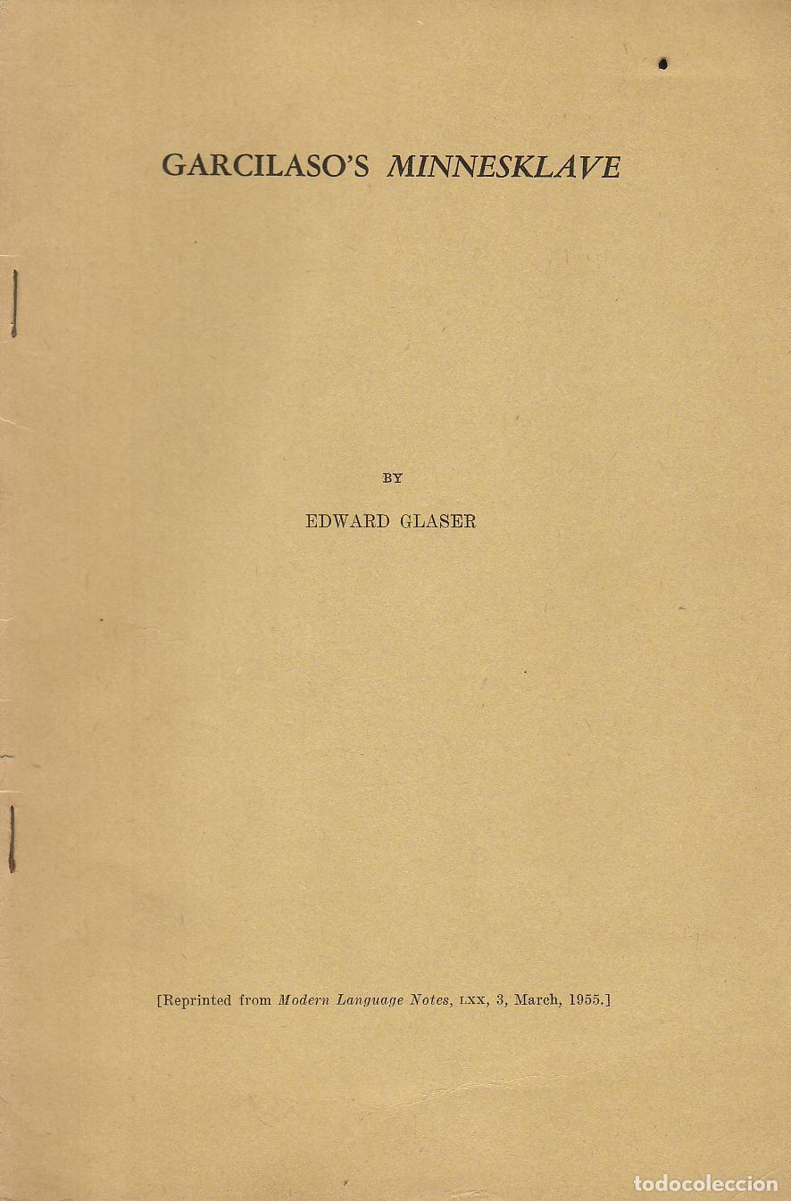 Libros: GLASER, Edward.- - Garcilasos Minnesklave. (Separata). Texto en ingl&eacute;s. - Foto 1