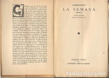 Libros: LEBEDINSKY.- - La semana. Novela. Versi&oacute;n espa&ntilde;ola de Angel Pumarega. - Foto 1