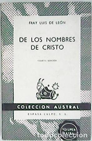 Libros: LEON, Fray Luis de.- - De los nombres de Cristo. - Foto 1