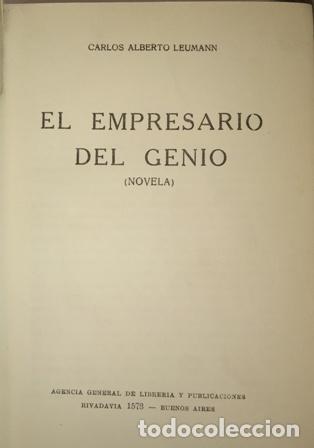 Libros: LEUMANN, Carlos A.- - El empresario del genio. Novela - Foto 1