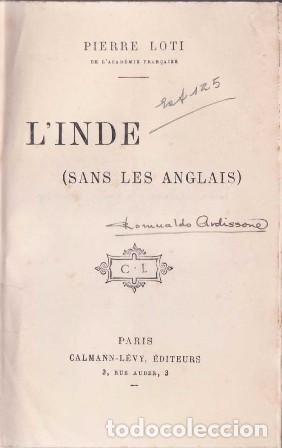 Libros: LOTI, Pierre.- - L&acute;Inde (sans les anglais).