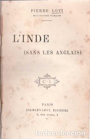 Libros: LOTI, Pierre.- - L&acute;Inde (sans les anglais).