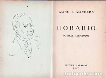 Libros: MACHADO, Manuel.- - Horario. Poemas religiosos. - Foto 1