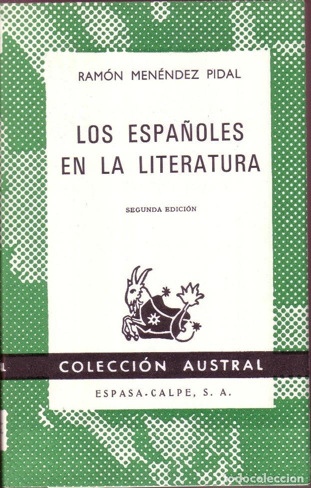 Libros: MENENDEZ PIDAL, Ram&oacute;n.- - Los espa&ntilde;oles en la literatura. - Foto 1