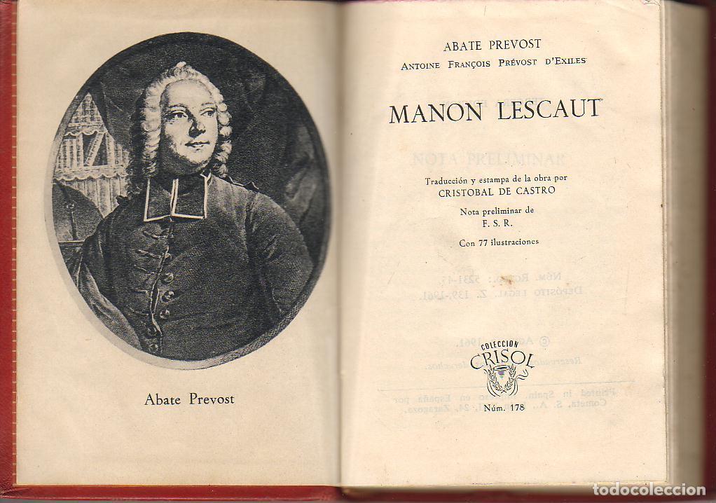 Libros: PREVOST.- - Manon Lescaut. Con 77 ilustraciones. - Foto 1