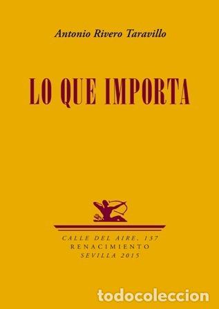 Libros: RIVERO TARAVILLO, Antonio.- - Lo que importa. Poes&iacute;a. - Foto 1
