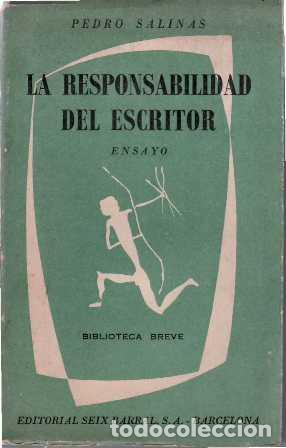 Libros: SALINAS, Pedro.- - La responsabilidad del escritor. Ensayo. - Foto 1