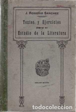 Libros: SANCHEZ, Jos&eacute; Rogerio.- - Textos y ejercicios para el estudio de la literatura. - Foto 1